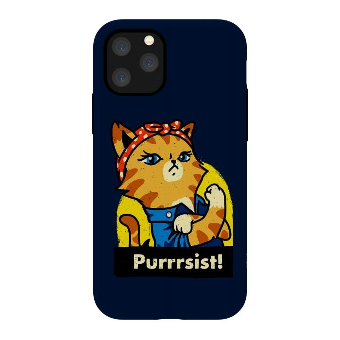 iPhone 11 Pro StrongFit Purrsist! We Can Do It Cat Lovers by Vó Maria