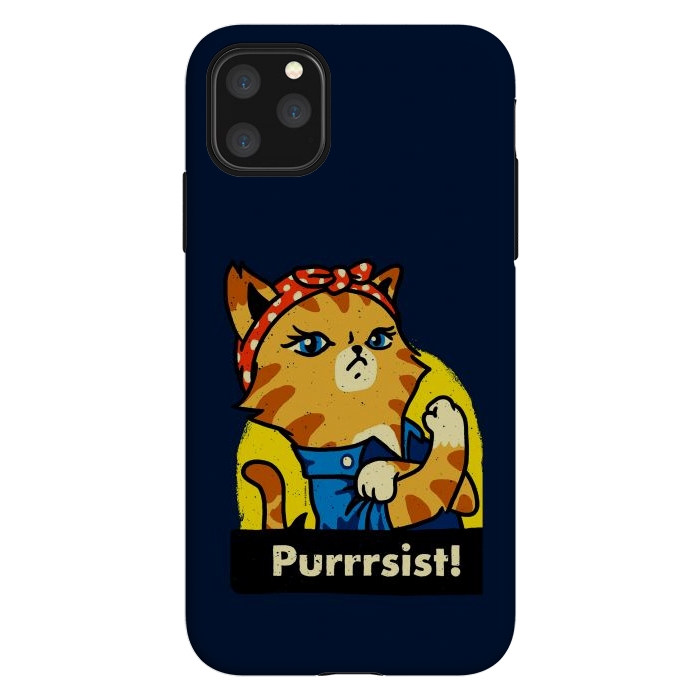 iPhone 11 Pro Max StrongFit Purrsist! We Can Do It Cat Lovers by Vó Maria