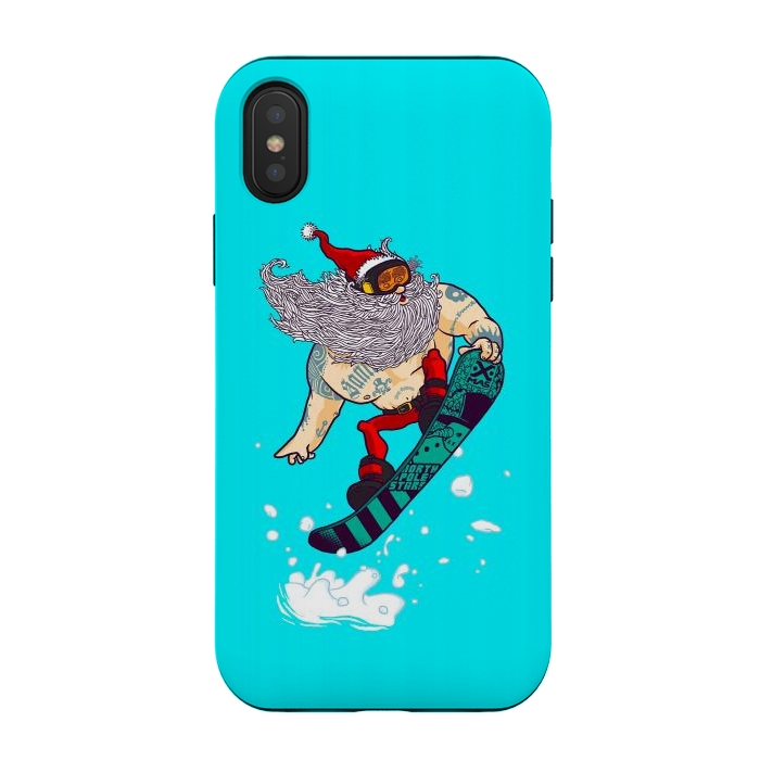 iPhone Xs / X StrongFit Klaus Snowboard by Vó Maria