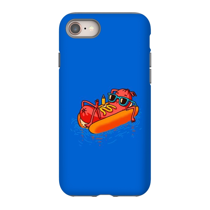 iPhone 8 StrongFit Hot Dog Summer Vacation Swimming Pool by Vó Maria