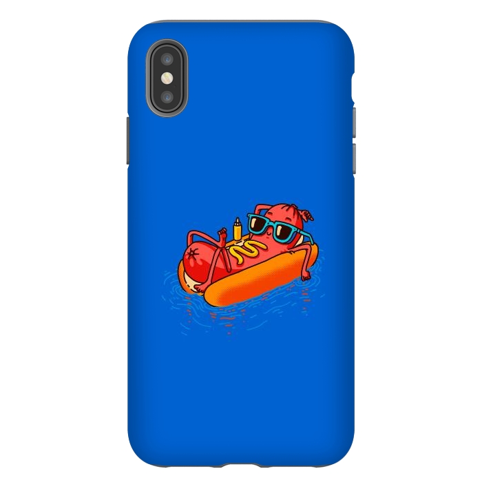 iPhone Xs Max StrongFit Hot Dog Summer Vacation Swimming Pool by Vó Maria