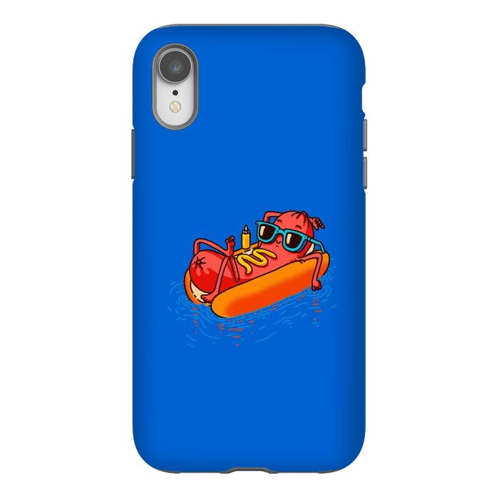 iPhone Xr StrongFit Hot Dog Summer Vacation Swimming Pool by Vó Maria