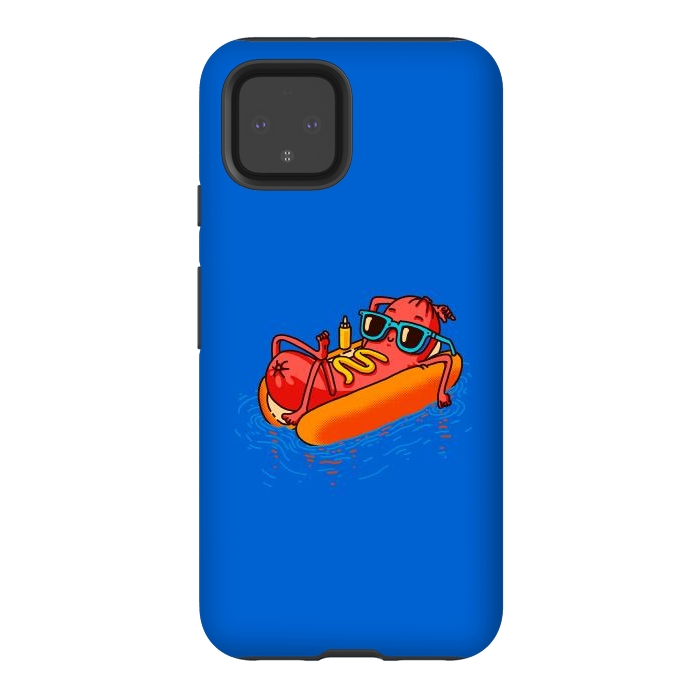 Pixel 4 StrongFit Hot Dog Summer Vacation Swimming Pool by Vó Maria