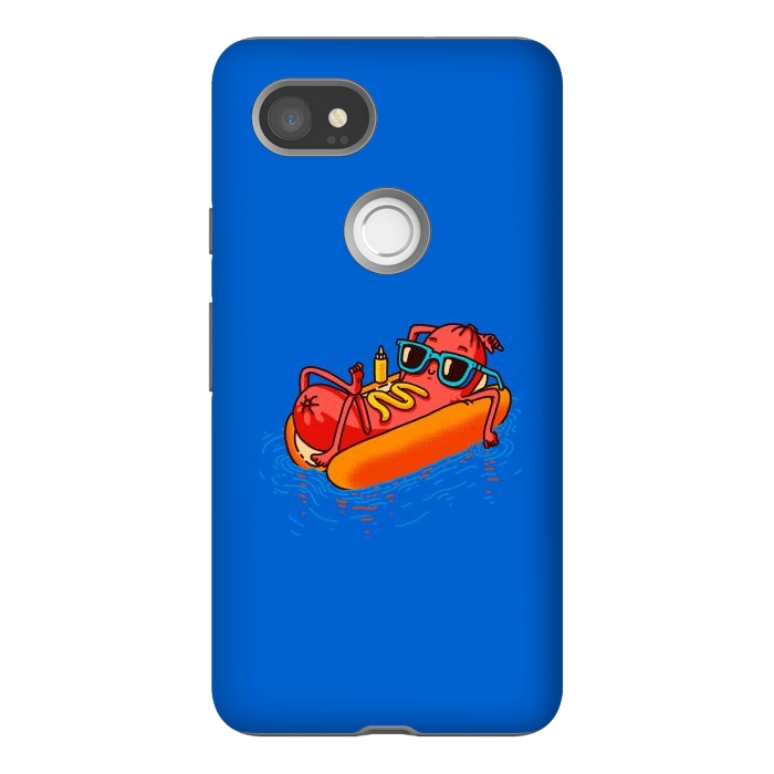 Pixel 2XL StrongFit Hot Dog Summer Vacation Swimming Pool by Vó Maria