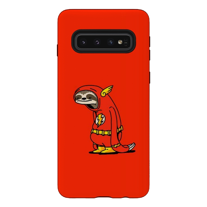 Galaxy S10 StrongFit The Neutral Sloth Lazy Super Hero by Vó Maria