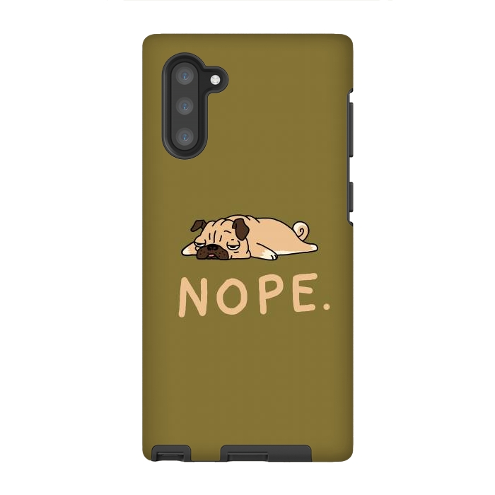 Galaxy Note 10 StrongFit Nope Lazy Pug by Vó Maria