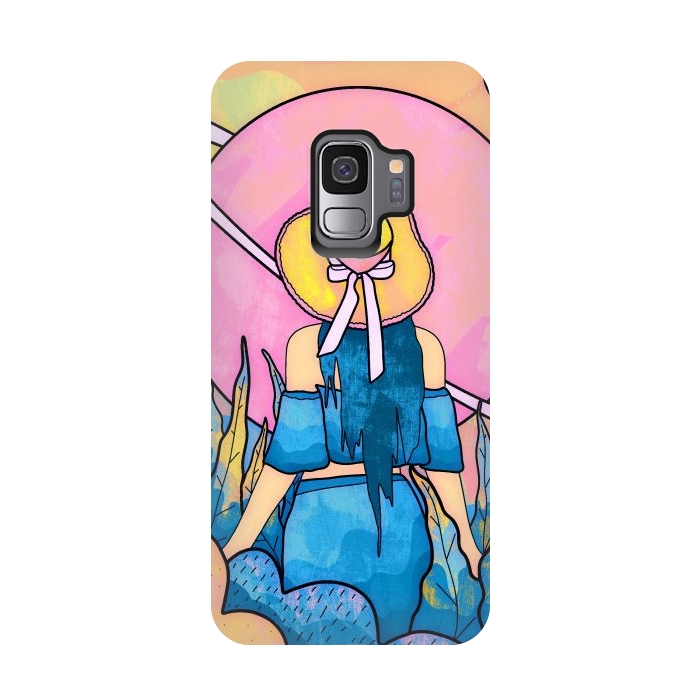 Galaxy S9 StrongFit The space girl by Steve Wade (Swade)