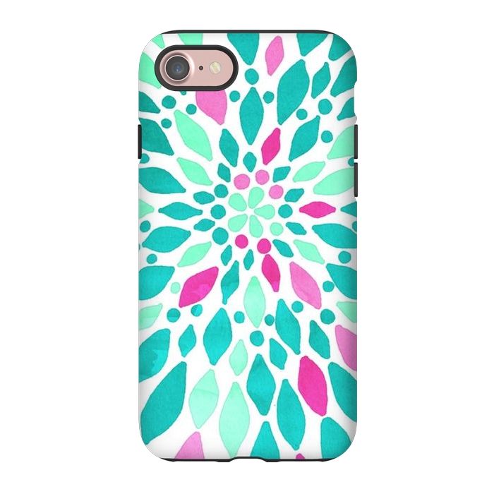 iPhone 7 StrongFit Radiant Dahlia - Pink & Teal by Tangerine-Tane