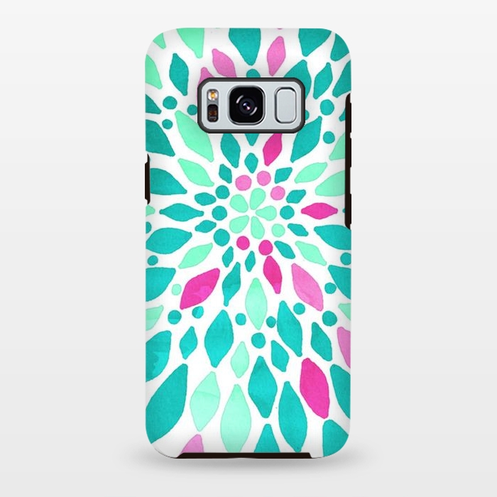 Galaxy S8 plus StrongFit Radiant Dahlia - Pink & Teal by Tangerine-Tane