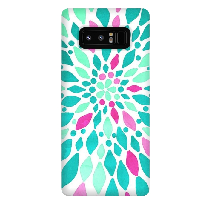 Galaxy Note 8 StrongFit Radiant Dahlia - Pink & Teal by Tangerine-Tane