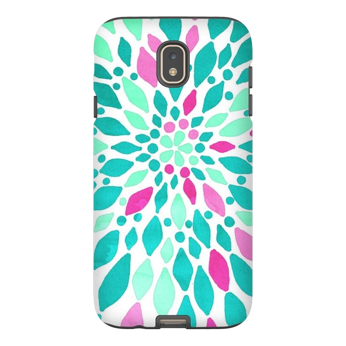 Galaxy J7 StrongFit Radiant Dahlia - Pink & Teal by Tangerine-Tane