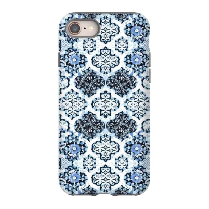 iPhone 8 StrongFit Blue white Moroccan decorative mosaic by Oana 