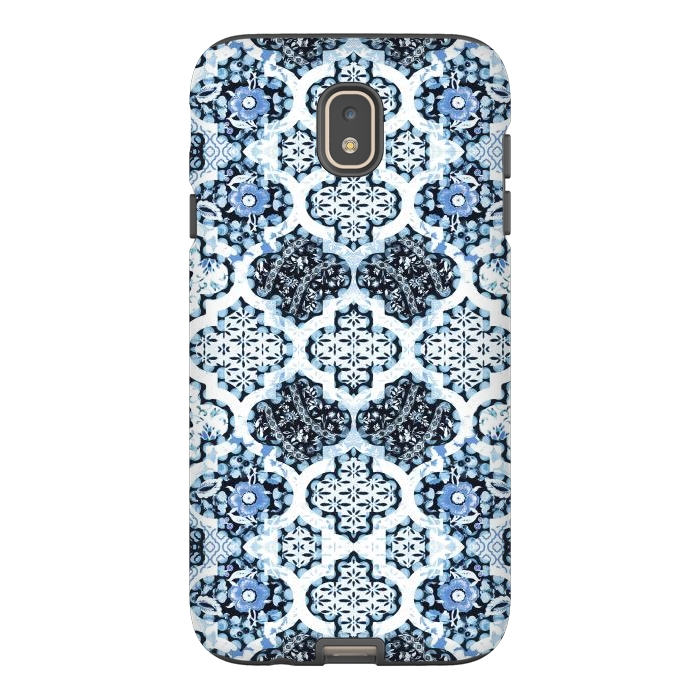 Galaxy J7 StrongFit Blue white Moroccan decorative mosaic by Oana 