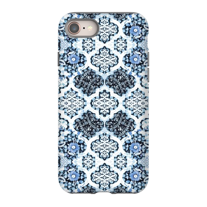 iPhone SE StrongFit Blue white Moroccan decorative mosaic by Oana 