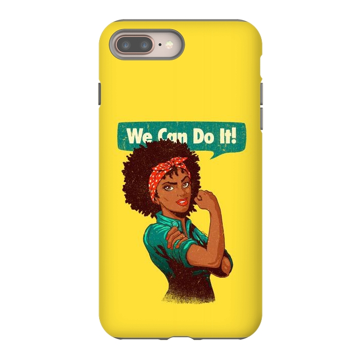 iPhone 7 plus StrongFit We Can Do It! Black Girl Black Queen Shirt V2 by Vó Maria