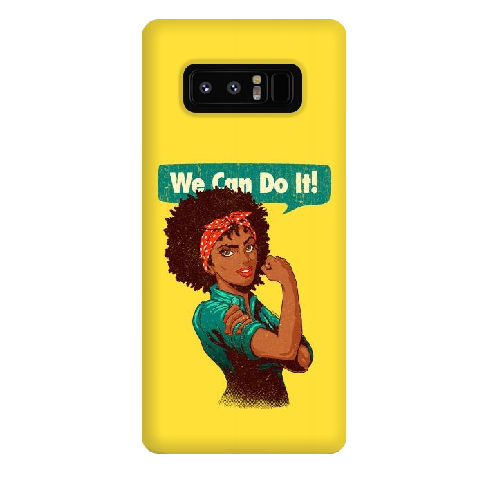 Galaxy Note 8 StrongFit We Can Do It! Black Girl Black Queen Shirt V2 by Vó Maria