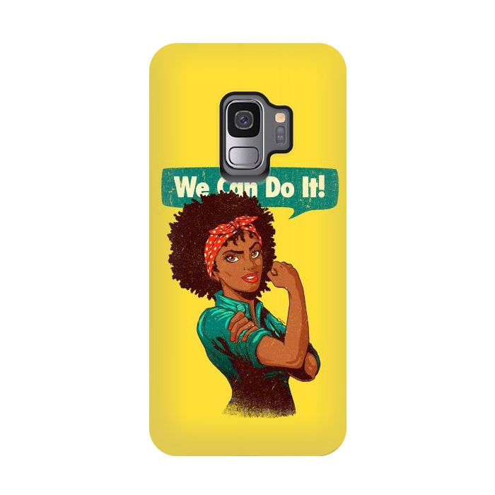Galaxy S9 StrongFit We Can Do It! Black Girl Black Queen Shirt V2 by Vó Maria
