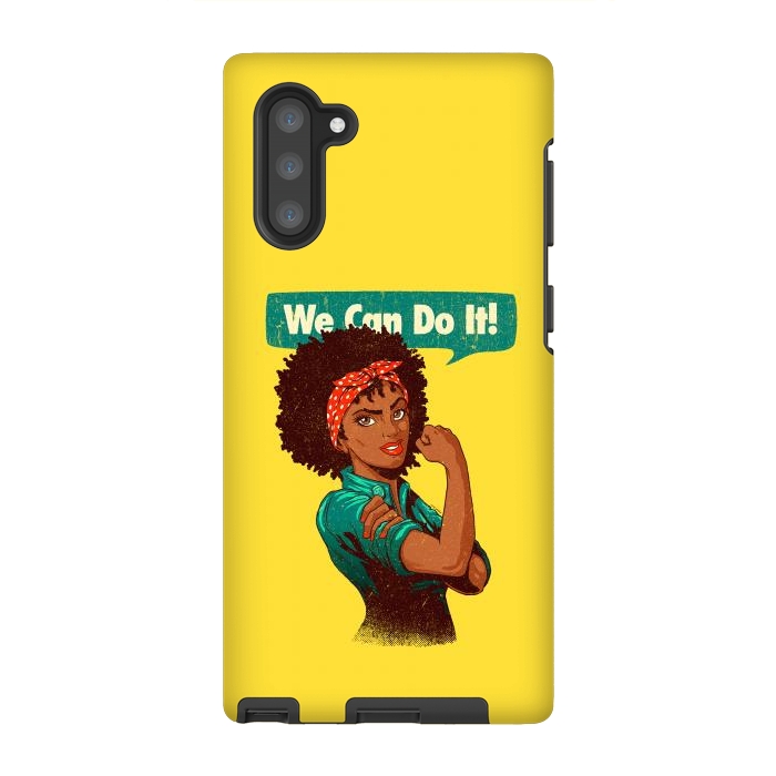 Galaxy Note 10 StrongFit We Can Do It! Black Girl Black Queen Shirt V2 by Vó Maria