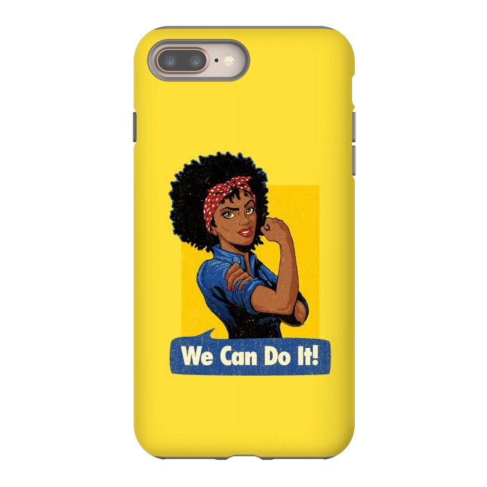 iPhone 7 plus StrongFit We Can Do It! Black Girl Black Queen Shirt by Vó Maria