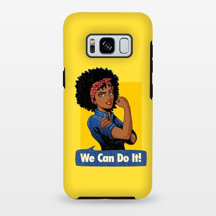 Galaxy S8 plus StrongFit We Can Do It! Black Girl Black Queen Shirt by Vó Maria