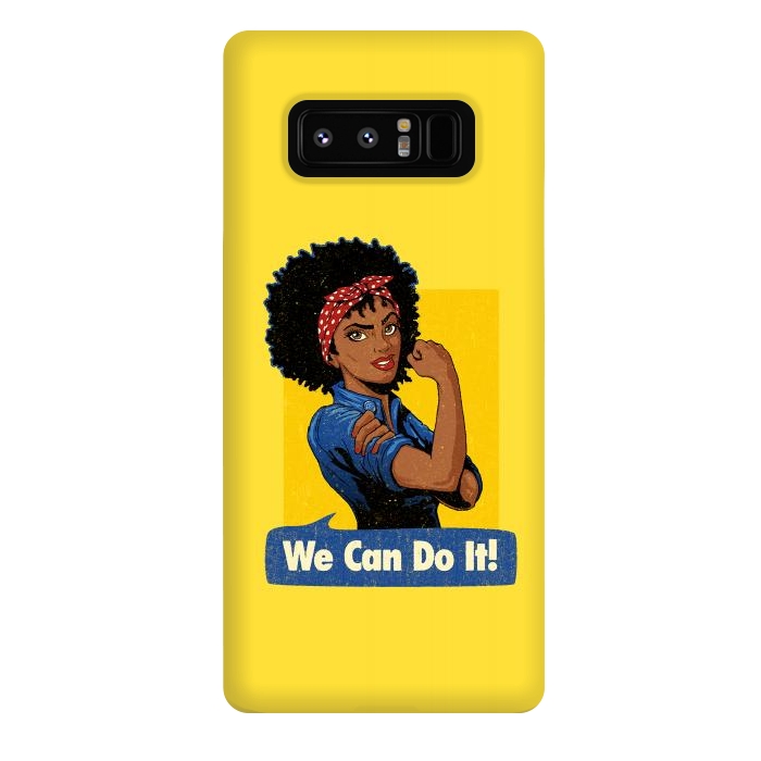 Galaxy Note 8 StrongFit We Can Do It! Black Girl Black Queen Shirt by Vó Maria