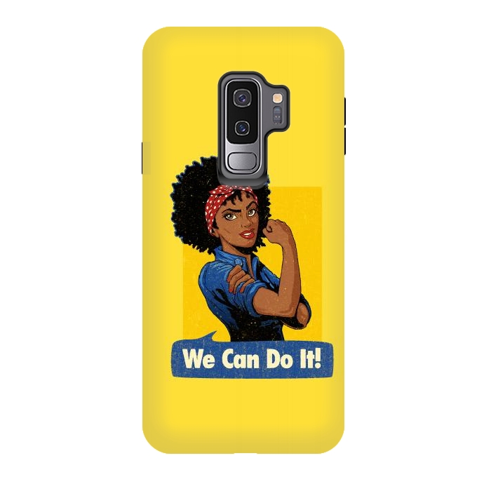 Galaxy S9 plus StrongFit We Can Do It! Black Girl Black Queen Shirt by Vó Maria