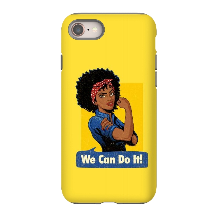 iPhone 8 StrongFit We Can Do It! Black Girl Black Queen Shirt by Vó Maria