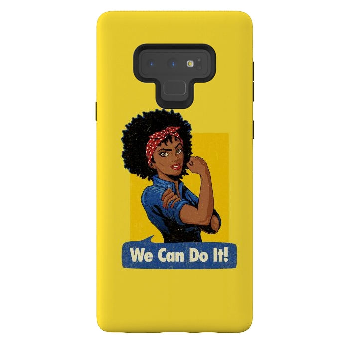 Galaxy Note 9 StrongFit We Can Do It! Black Girl Black Queen Shirt by Vó Maria