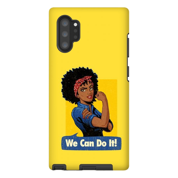 Galaxy Note 10 plus StrongFit We Can Do It! Black Girl Black Queen Shirt by Vó Maria