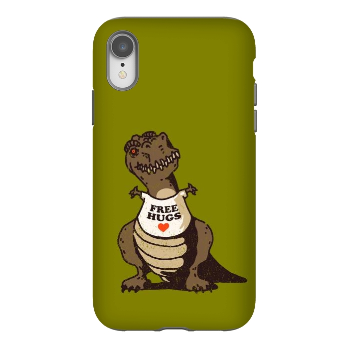 iPhone Xr StrongFit T-Rex Free Hugs by Vó Maria