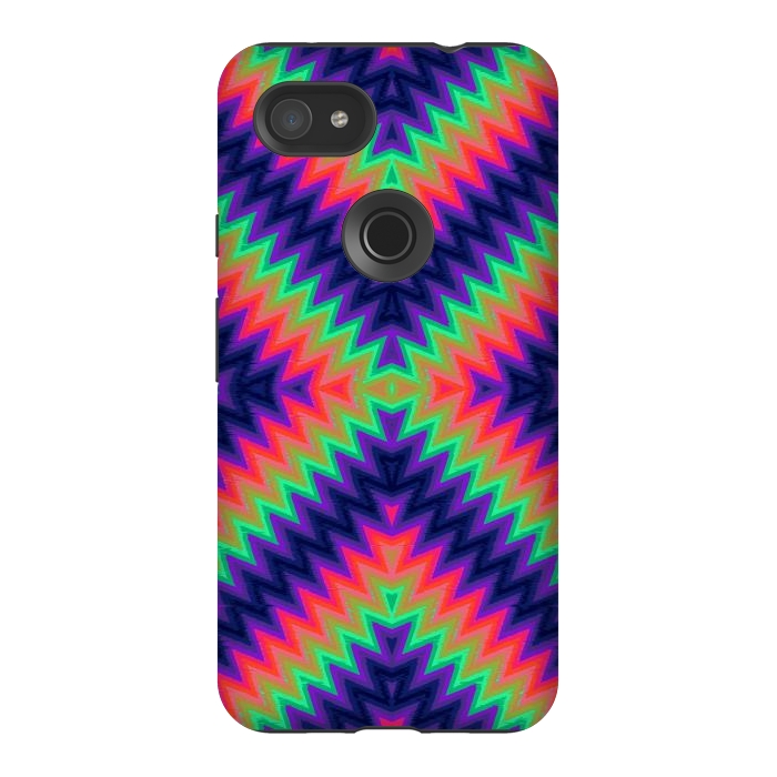 Pixel 3AXL StrongFit Zig Zag Turbulence G491 by Medusa GraphicArt