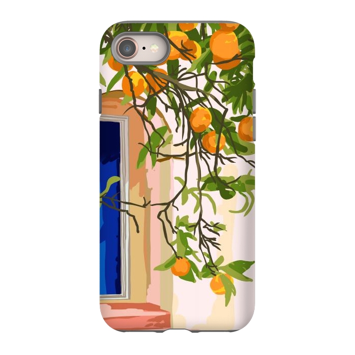 iPhone 8 StrongFit Wherever you go, go with all your heart | Summer Travel Morocco Boho Oranges | Architecture Building by Uma Prabhakar Gokhale