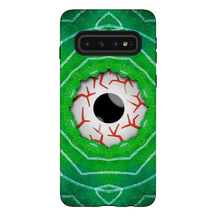 Galaxy S10 StrongFit Creepy Eye Staring Through A Green Hole by Boriana Giormova
