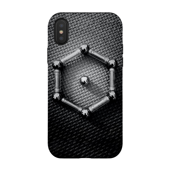 iPhone Xs / X StrongFit Benzene Molecule Metal Chemical Formula Organic Chemistry by Boriana Giormova