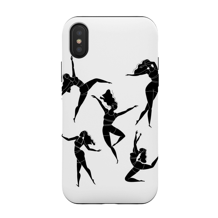 iPhone Xs / X StrongFit Dance Girl Black and White by Jelena Obradovic