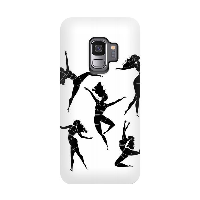 Galaxy S9 StrongFit Dance Girl Black and White by Jelena Obradovic