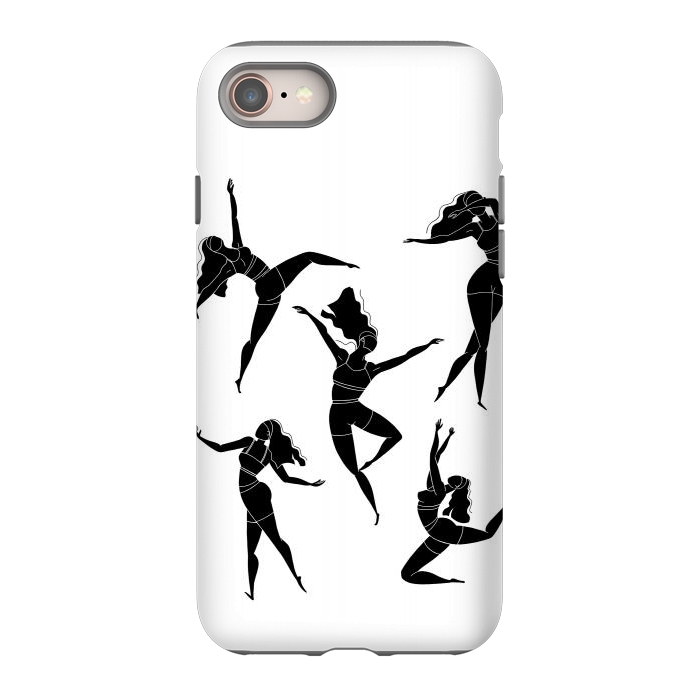 iPhone 8 StrongFit Dance Girl Black and White by Jelena Obradovic