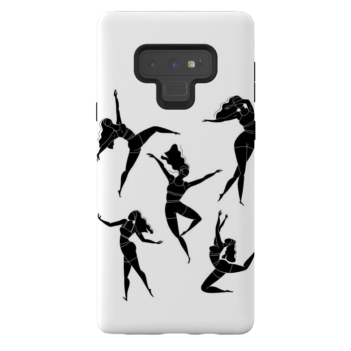 Galaxy Note 9 StrongFit Dance Girl Black and White by Jelena Obradovic