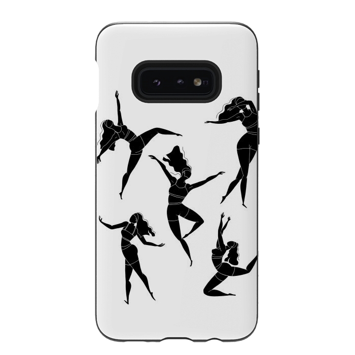 Galaxy S10e StrongFit Dance Girl Black and White by Jelena Obradovic