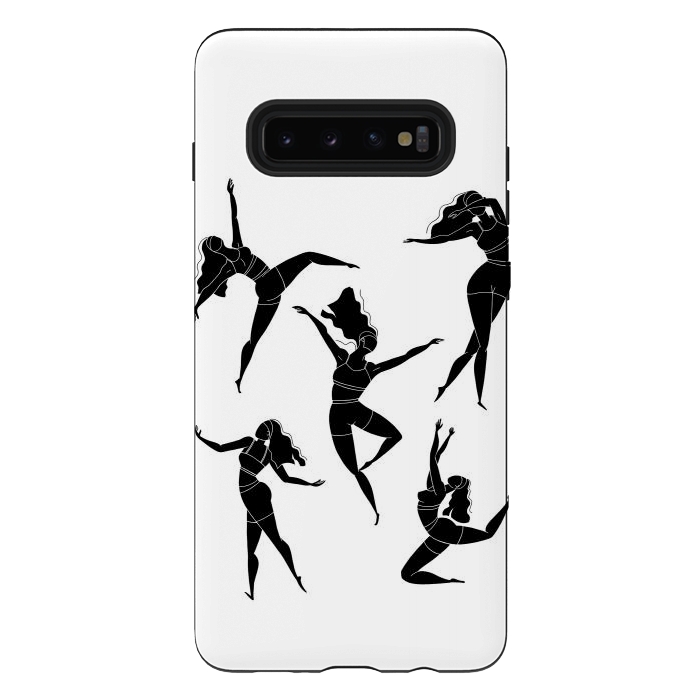 Galaxy S10 plus StrongFit Dance Girl Black and White by Jelena Obradovic