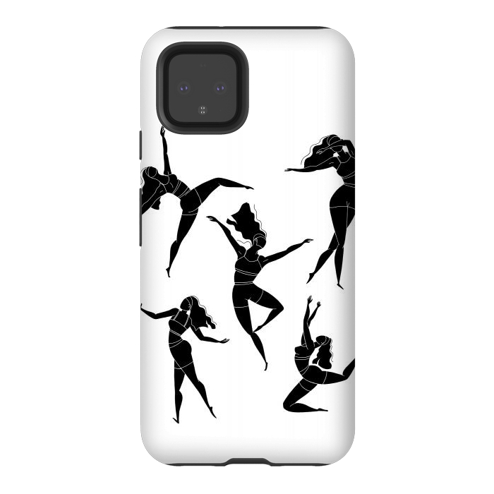 Pixel 4 StrongFit Dance Girl Black and White by Jelena Obradovic
