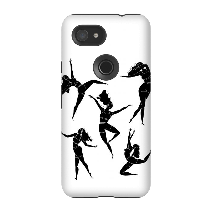 Pixel 3A StrongFit Dance Girl Black and White by Jelena Obradovic