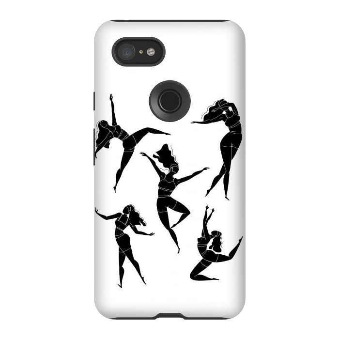 Pixel 3XL StrongFit Dance Girl Black and White by Jelena Obradovic