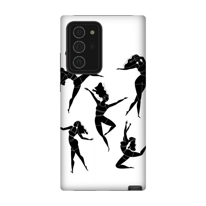 Galaxy Note 20 Ultra StrongFit Dance Girl Black and White by Jelena Obradovic
