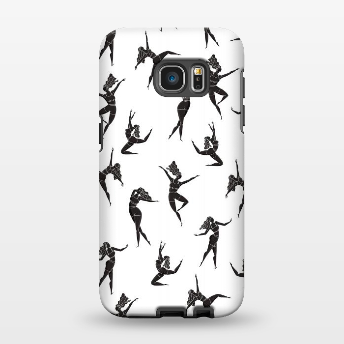 Galaxy S7 EDGE StrongFit Dance Girl Pattern Black and White by Jelena Obradovic
