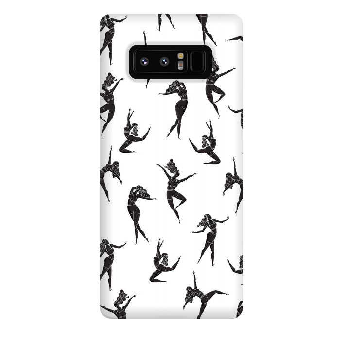 Galaxy Note 8 StrongFit Dance Girl Pattern Black and White by Jelena Obradovic