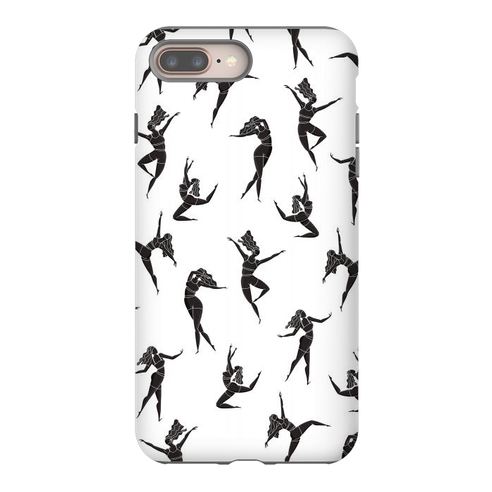 iPhone 8 plus StrongFit Dance Girl Pattern Black and White by Jelena Obradovic
