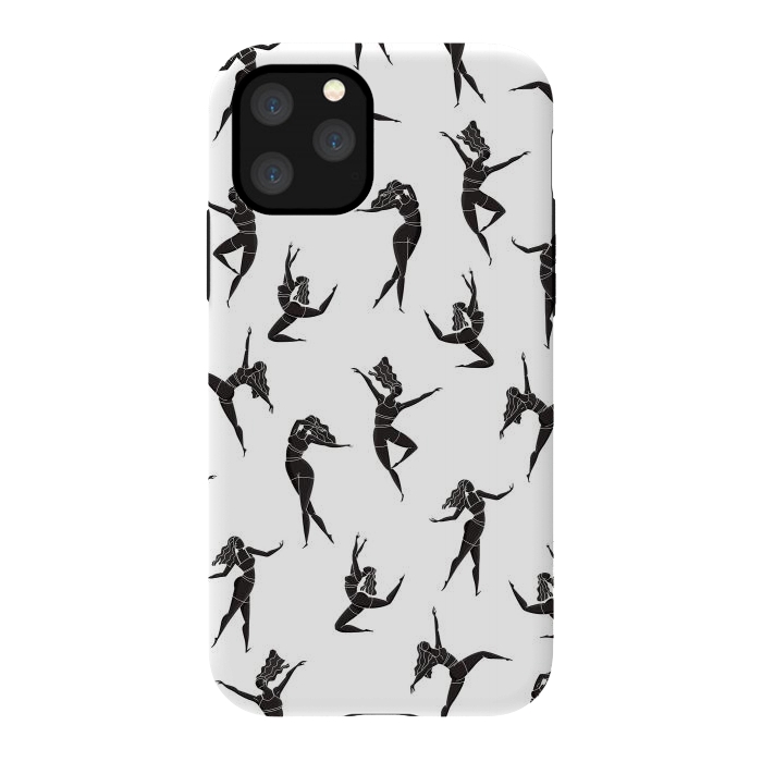 iPhone 11 Pro StrongFit Dance Girl Pattern Black and White by Jelena Obradovic