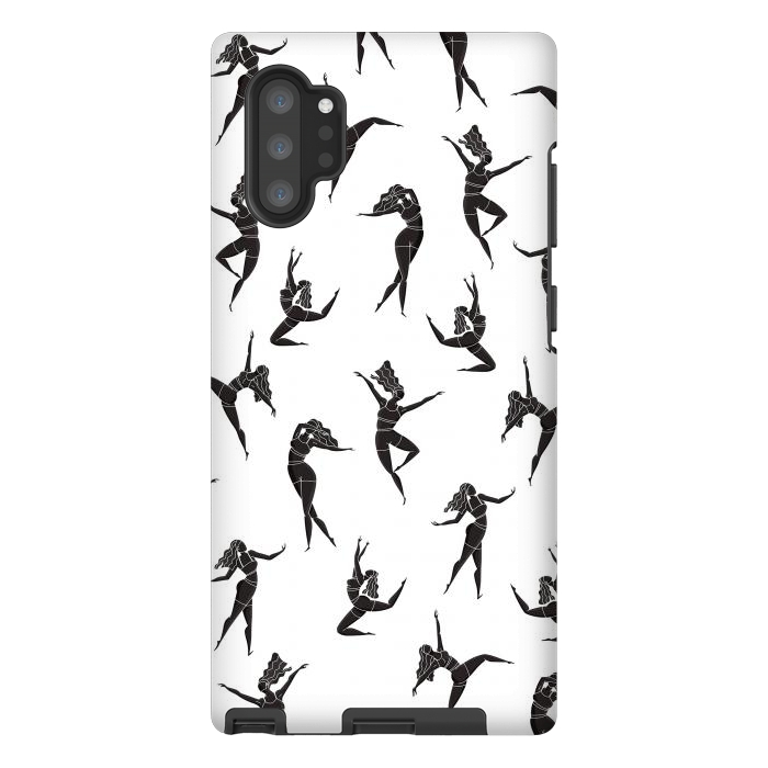 Galaxy Note 10 plus StrongFit Dance Girl Pattern Black and White by Jelena Obradovic