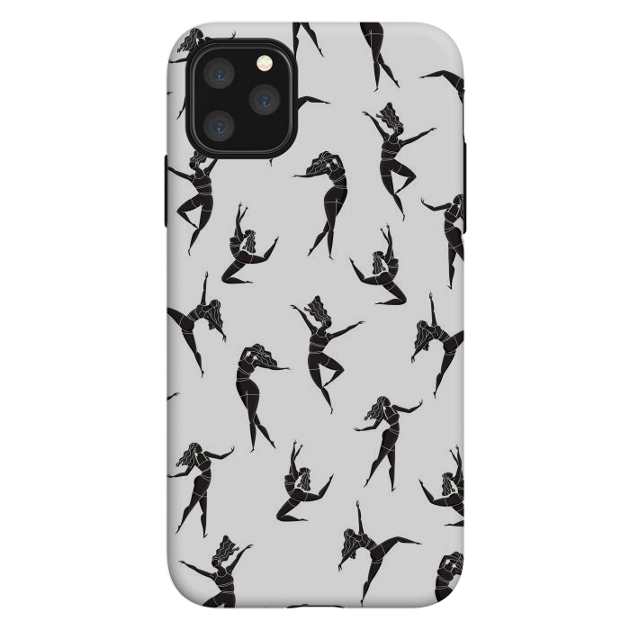 iPhone 11 Pro Max StrongFit Dance Girl Pattern Black and White by Jelena Obradovic